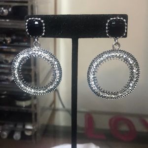 Black & Silver Hoop Earrings